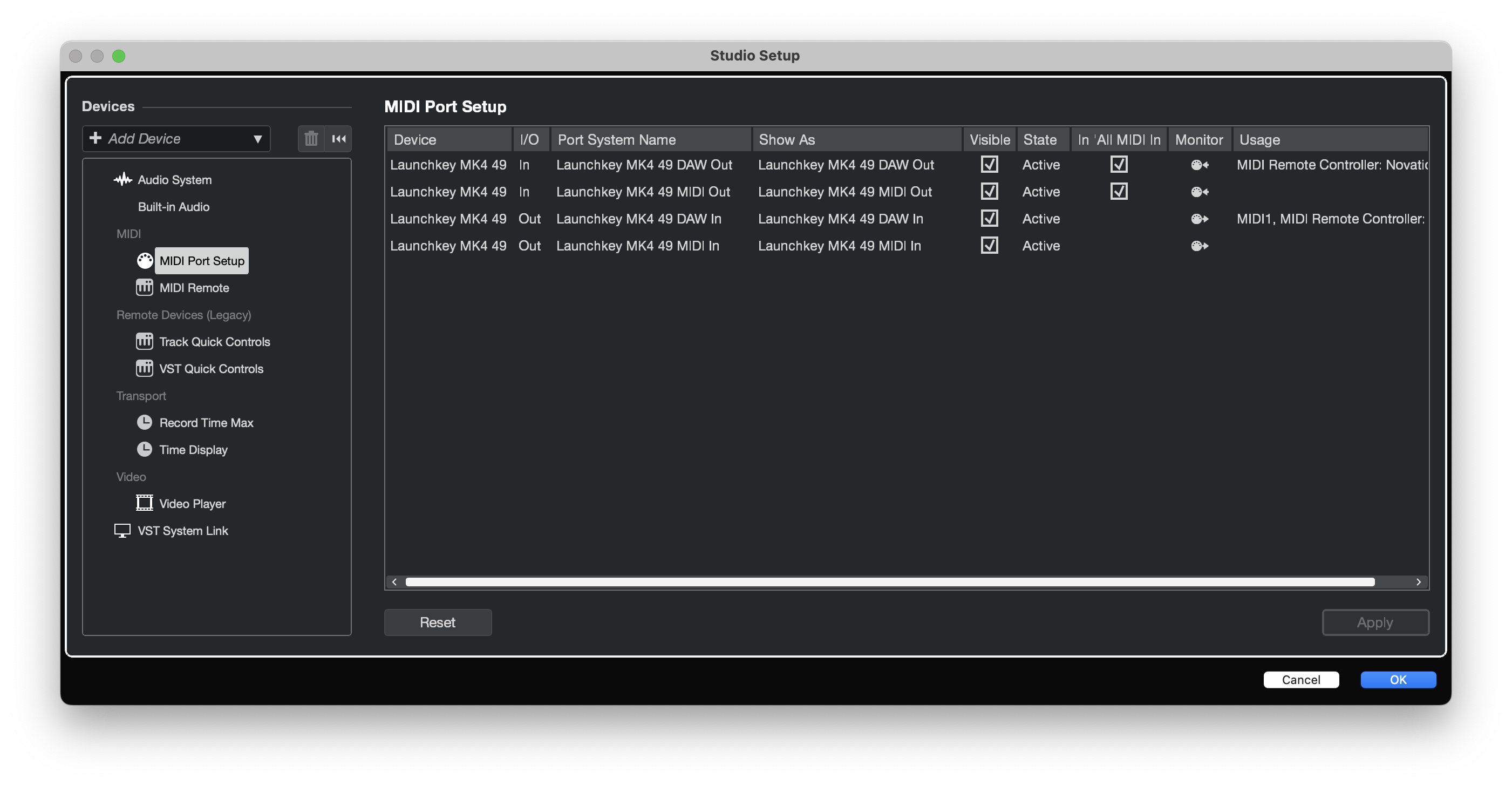 ショップ cubase midi セットアップ