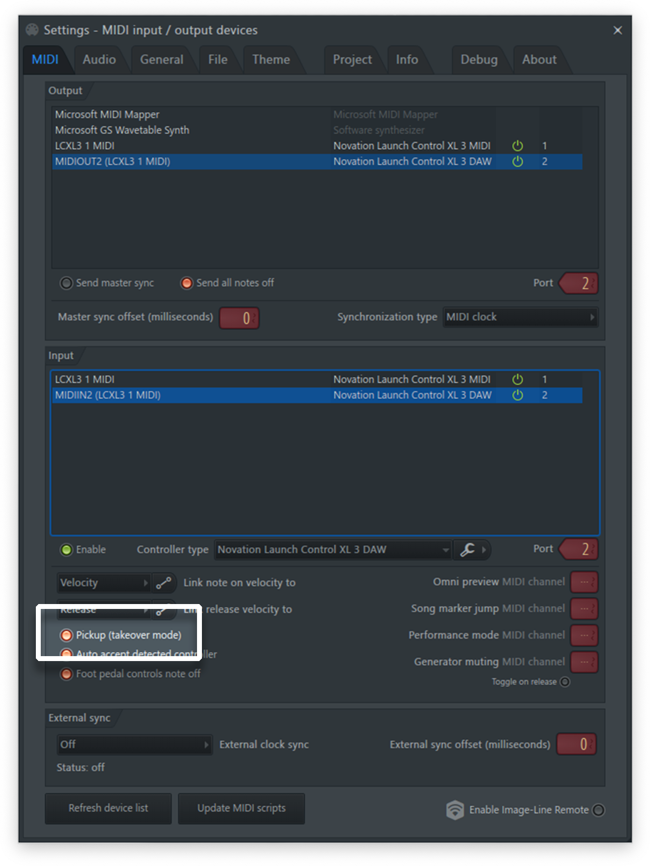 FL Studio LCXL 3 Pickup (takeover mode) Windows.png
