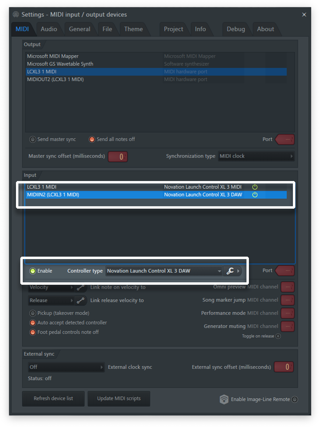 FL Studio Enable LCXL 3 MIDIIN2 Windows.png