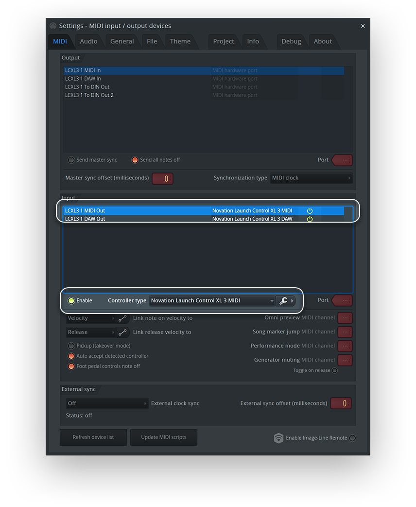 FL Studio Enable LCXL 3 1 MIDI Mac.png