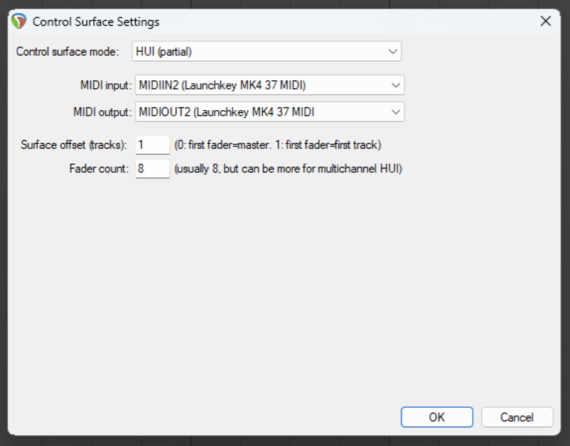 LK4-Reaper-Windows-Control Surface Settings.png