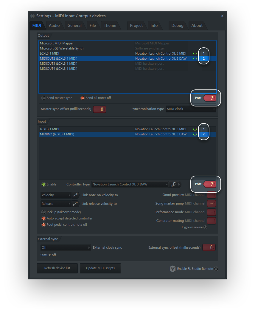 FL Studio LCXL 3 MIDI Ports Windows.png