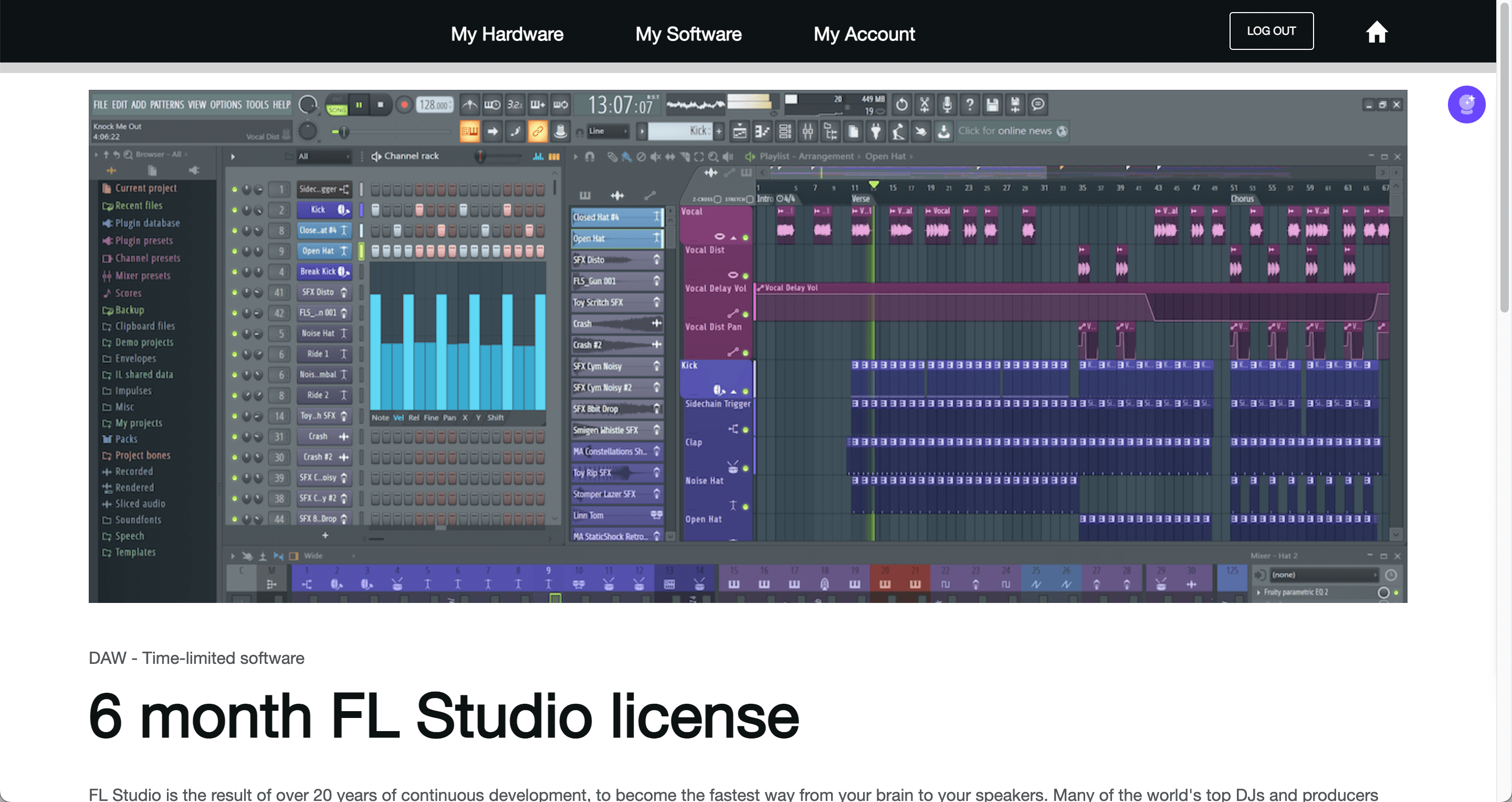 Image Line의 FL Studio 랜딩 페이지