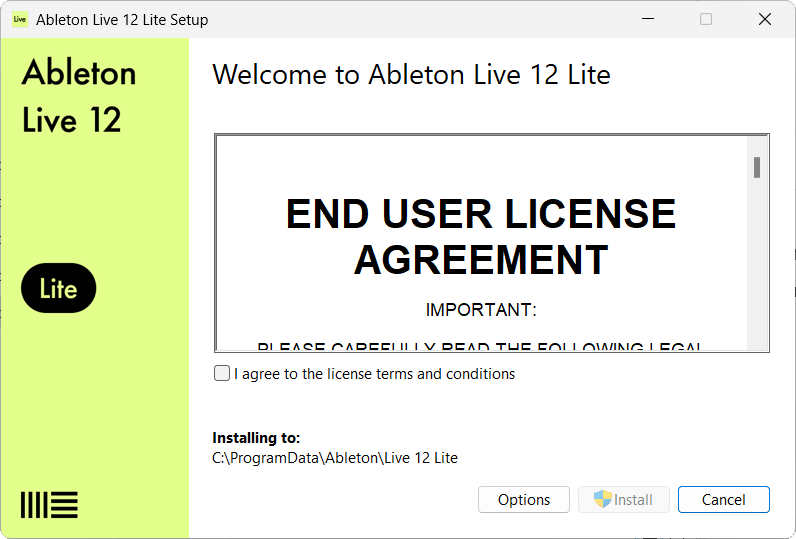 Ableton Live 설치: Windows 설치 프로그램.png